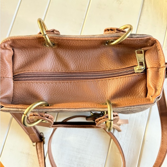 Brown Embossed Handbag - Picture 4 of 4